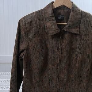 Anthracite Women's Brown Blazer MobWife Bikercore M Full Zip Pockets Workwear‎